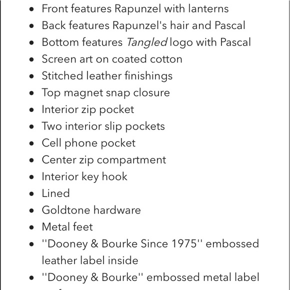 NWT Disney dooney and bourke tangled tote - Picture 4 of 4